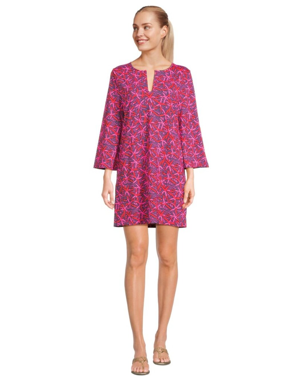 Lilly Pulitzer Women's Standard Johana Long Sleeve Cover-Up, Passion Fruit Pink